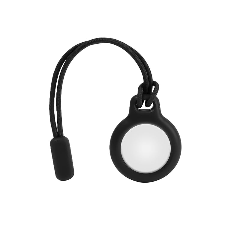 seraCase Silicone Apple AirTag Holder with Hook or Nylon Strap for Black-B