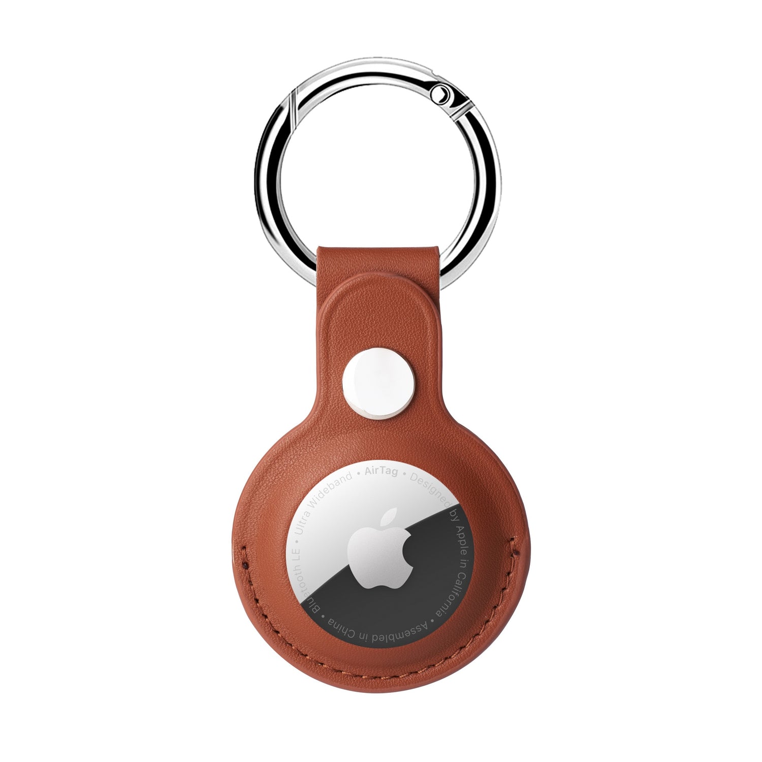 seraCase Handmade Leather Pendant Apple AirTag Holder for Brown