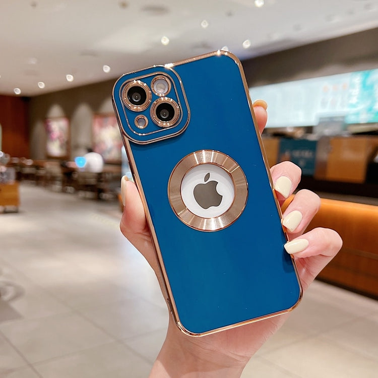 seraCase Luxury Gold Logo Ring Electroplated iPhone Case for iPhone 14 Pro Max / Blue