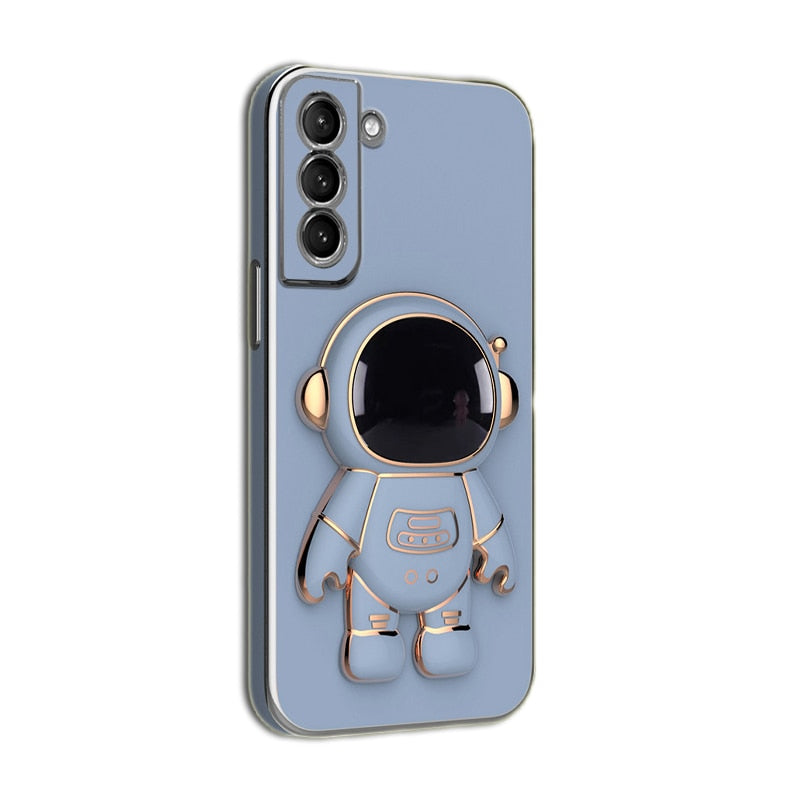 seraCase High Quality Cute Astronaut Holder Stand Samsung Case for Samsung S22 / Blue Grey