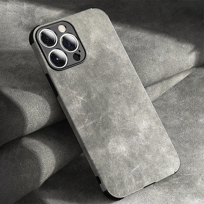 seraCase Luxury Lambskin Leather Shockproof iPhone Case for iPhone 13 Pro Max / Gray