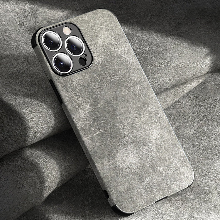 seraCase Luxury Lambskin Leather Shockproof iPhone Case for iPhone 13 Pro Max / Gray
