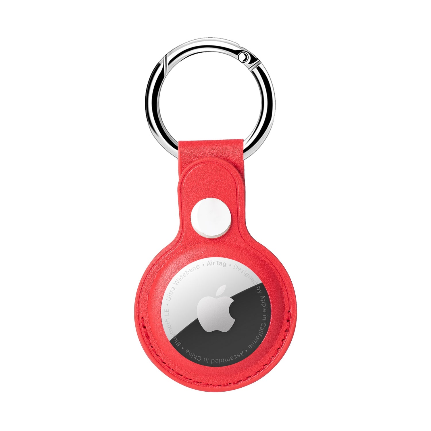 seraCase Handmade Leather Pendant Apple AirTag Holder for Red