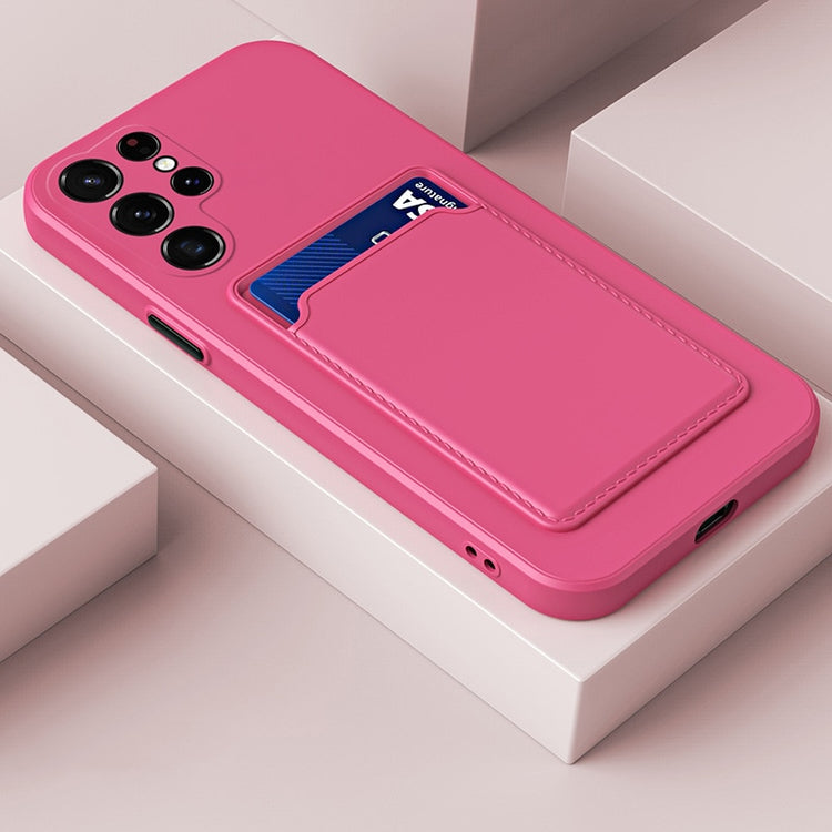 seraCase Stylish Samsung Case With Card Holder for Samsung S22 Ultra / Rose Red