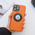 seraCase Elite Leather iPhone Case with Logo Hole for iPhone 12 / Orange