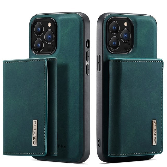 seraCase Smart Leather iPhone Case with Detachable MagSafe Wallet for iPhone 14 Pro Max / Green