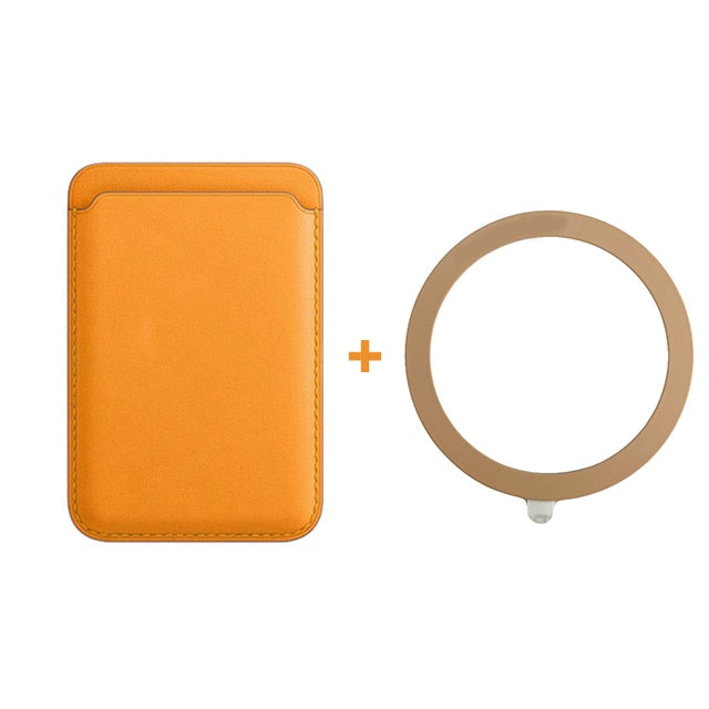 seraCase MagSafe Leather iPhone Wallet with MagSafe Ring for Yellow