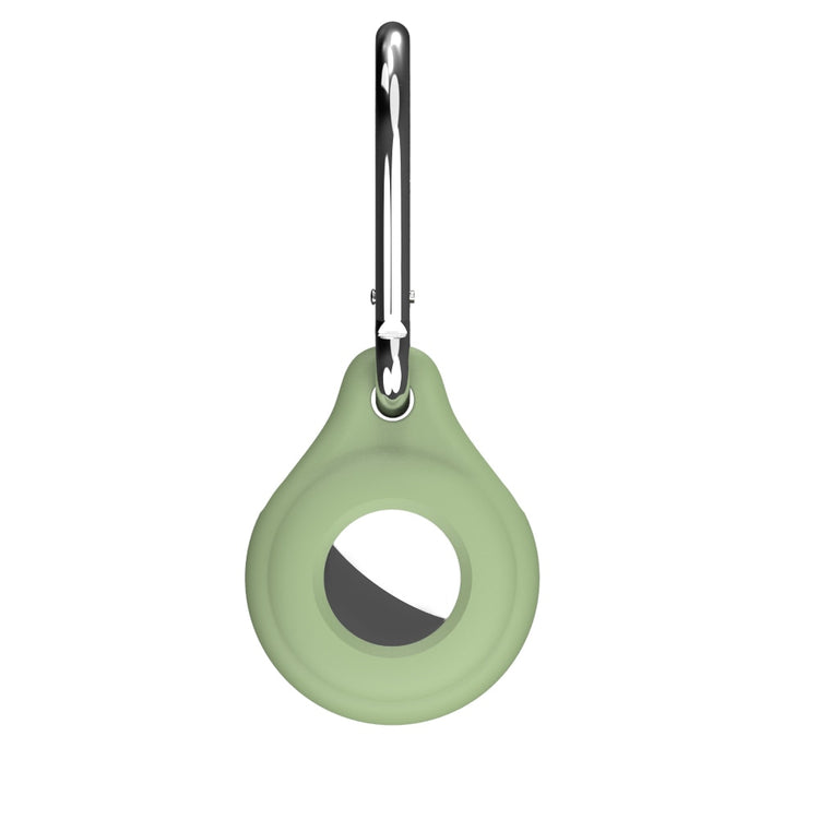 seraCase Silicone Apple AirTag Holder with Hook or Nylon Strap for Green-A
