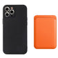 seraCase Silicone iPhone Case & Leather MagSafe Wallet Combo for iPhone 11 / Black + Orange