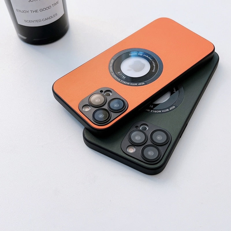 seraCase Elite Leather iPhone Case with Logo Hole for