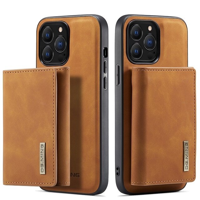 seraCase Smart Leather iPhone Case with Detachable MagSafe Wallet for iPhone 14 Pro Max / Brown