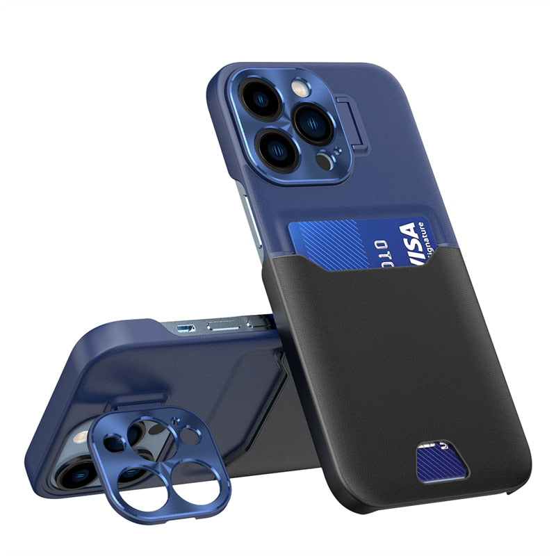 seraCase Elegant and Colorful iPhone Case with Wallet for iPhone 12 / Dark Blue & Black