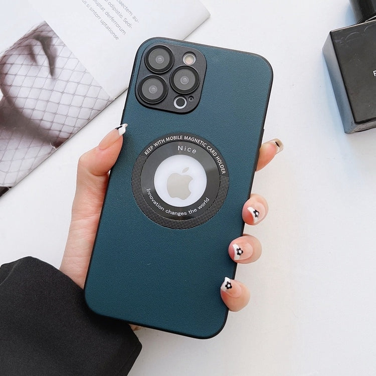 seraCase Elite Leather iPhone Case with Logo Hole for iPhone 12 / Blue