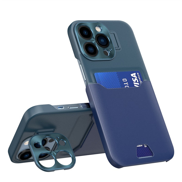 seraCase Elegant and Colorful iPhone Case with Wallet for iPhone 12 / Dark Green & Dark Blue
