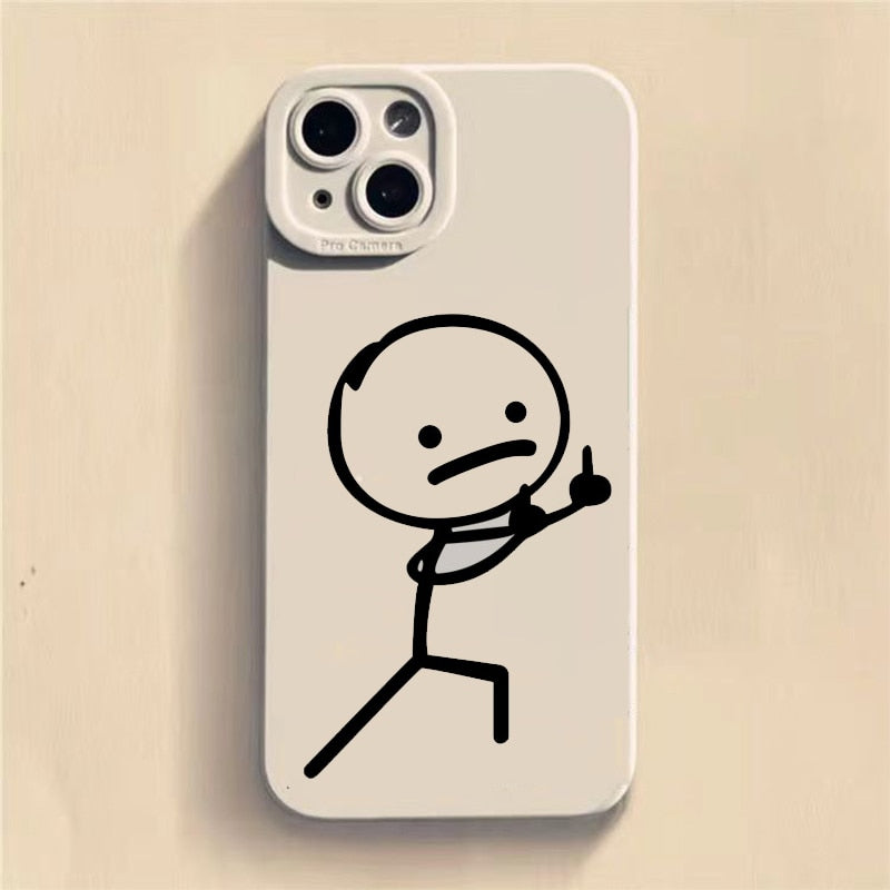 seraCase Fingerup Cartoon iPhone Case for iPhone 14 Pro Max / White - 2
