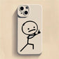 seraCase Fingerup Cartoon iPhone Case for iPhone 14 Pro Max / White - 2