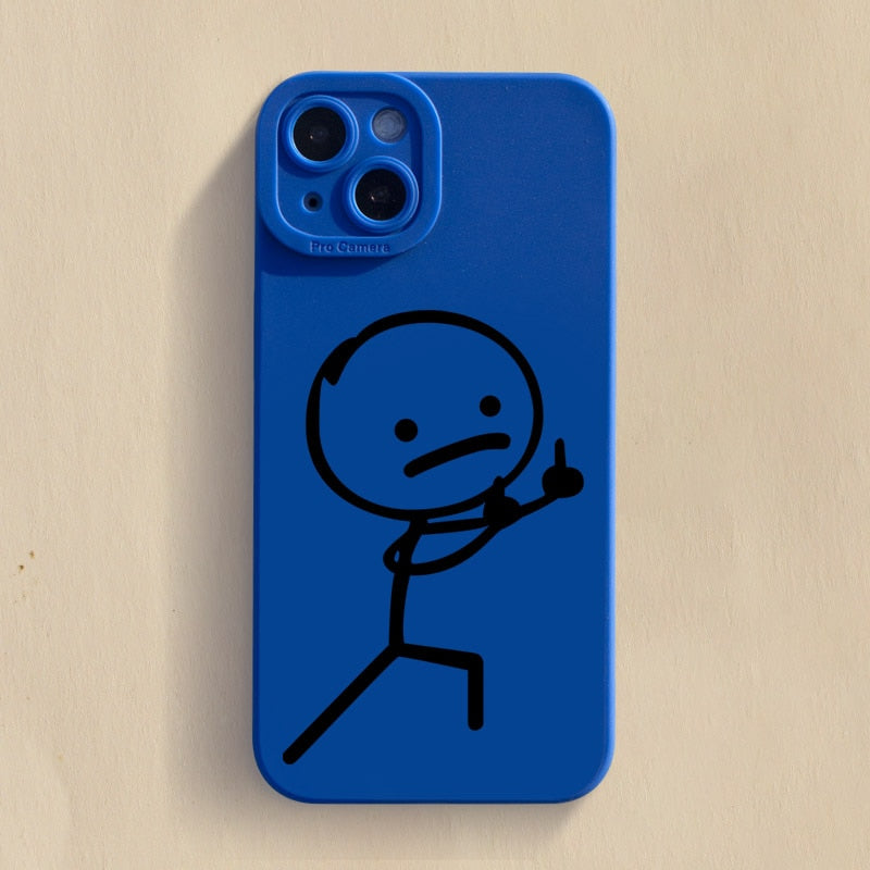 seraCase Fingerup Cartoon iPhone Case for iPhone 14 Pro Max / Blue - 2