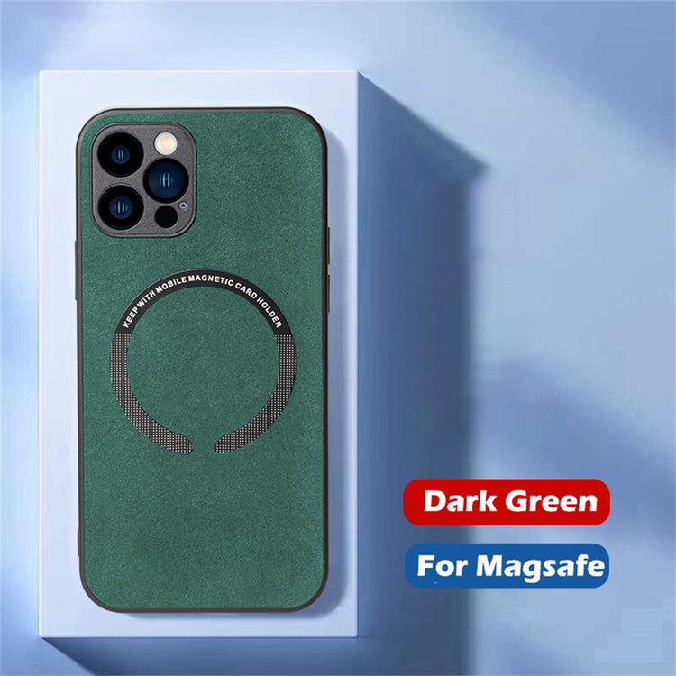 seraCase Premium Suede Leather MagSafe iPhone Case for iPhone 13 Pro Max / Dark Green