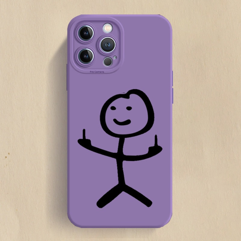 seraCase Fingerup Cartoon iPhone Case for iPhone 14 Pro Max / Purple - 1