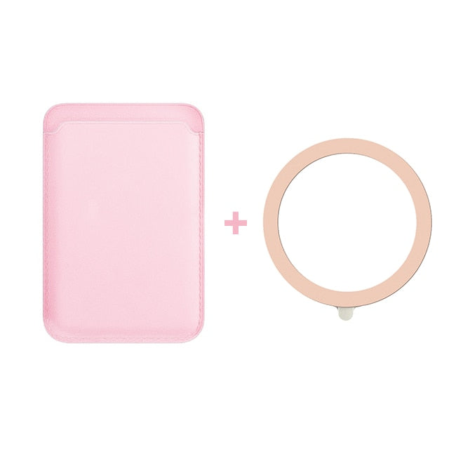 seraCase MagSafe Leather iPhone Wallet with MagSafe Ring for Pink