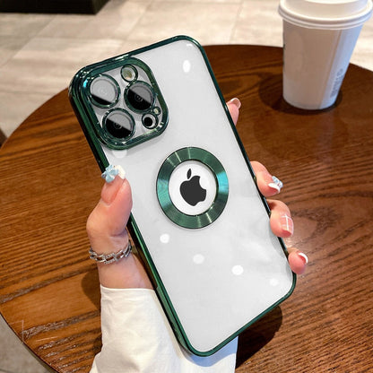 seraCase Luxury Electroplated Clear iPhone Case with Logo Ring for iPhone 14 Pro Max / Green