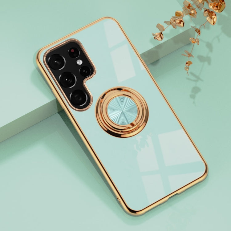 seraCase Cute Electroplated Samsung Case With Ring Holder for Samsung S22 / Mint Green