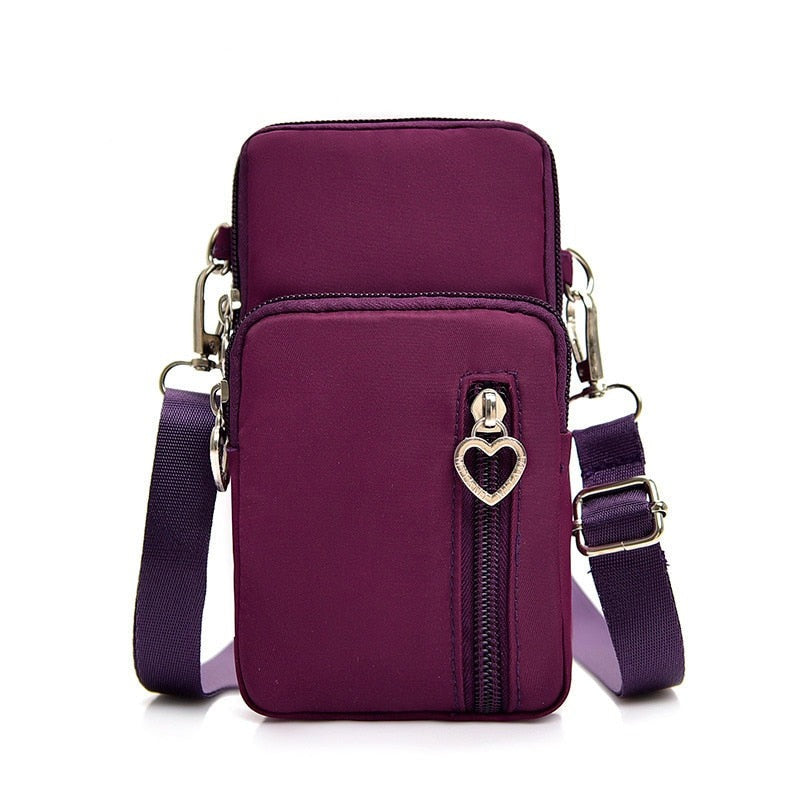 seraCase Shoulder Phone Pouch with Arm Band for Larger Purple