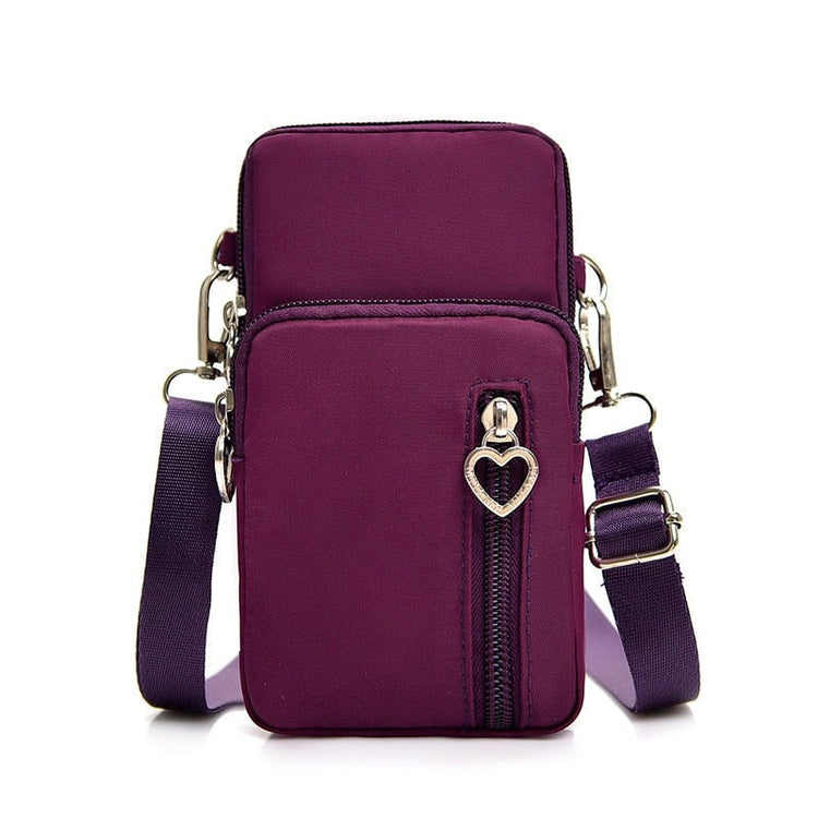 seraCase Shoulder Phone Pouch with Arm Band for Larger Purple