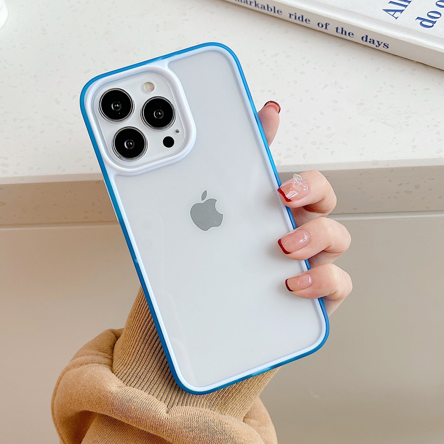seraCase Shockproof Candy Color Transparent iPhone Case for iPhone 13 Pro Max / Light Blue
