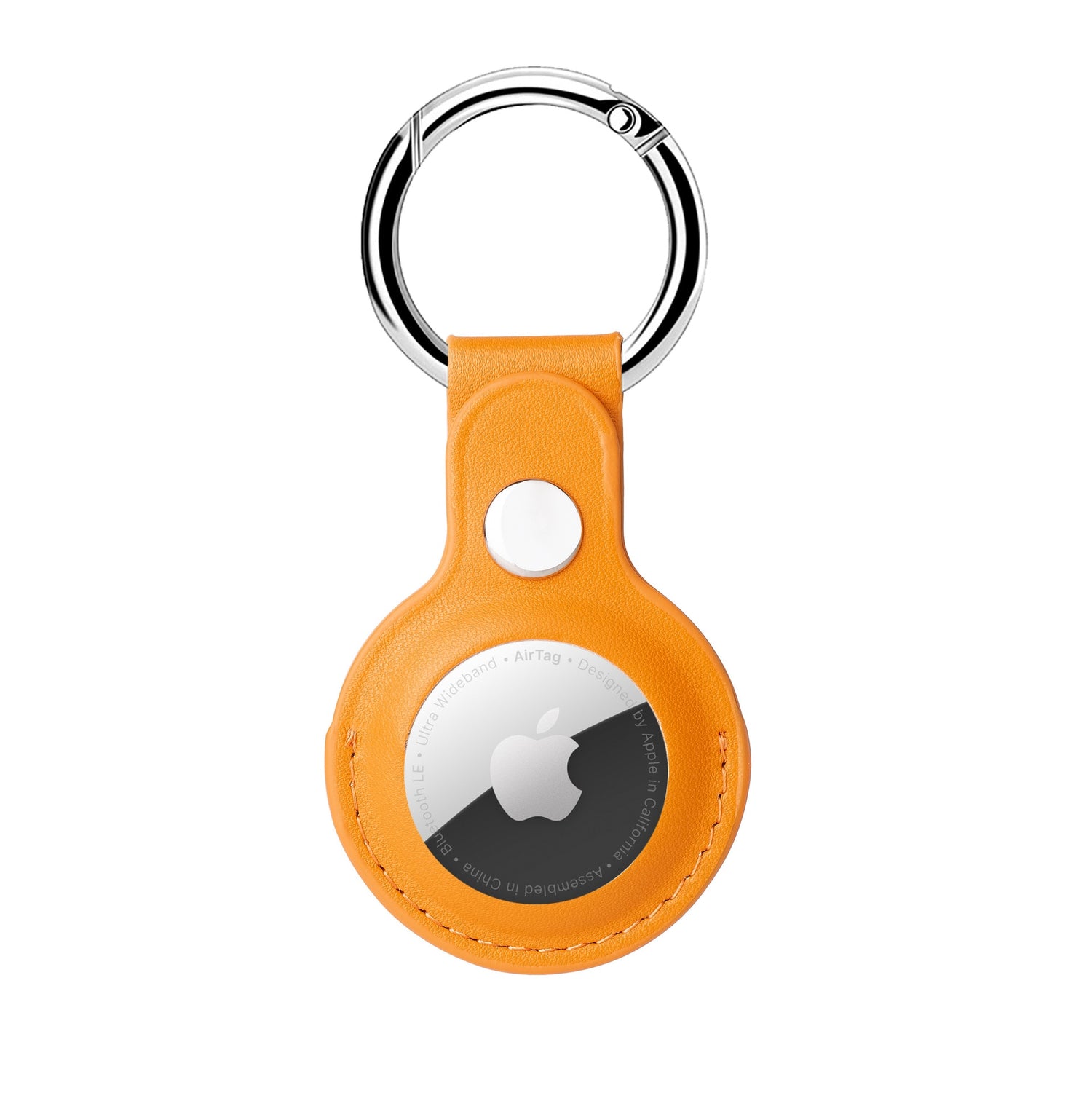 seraCase Handmade Leather Pendant Apple AirTag Holder for Yellow