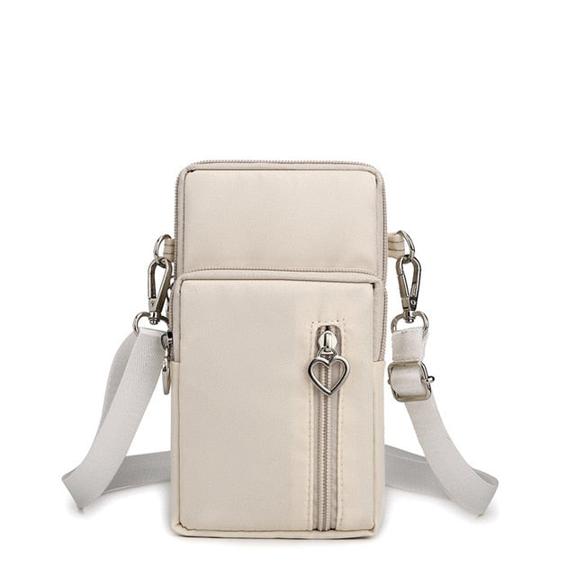 seraCase Shoulder Phone Pouch with Arm Band for Small off white