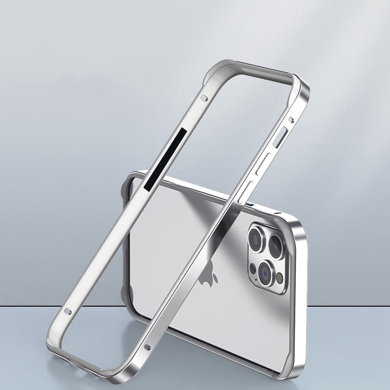 seraCase Extra Fine and Sleek Metal Protective iPhone Frame for iPhone 14 Pro Max / Silver