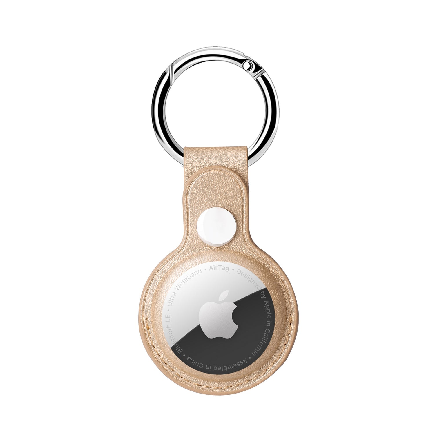 seraCase Handmade Leather Pendant Apple AirTag Holder for Golden