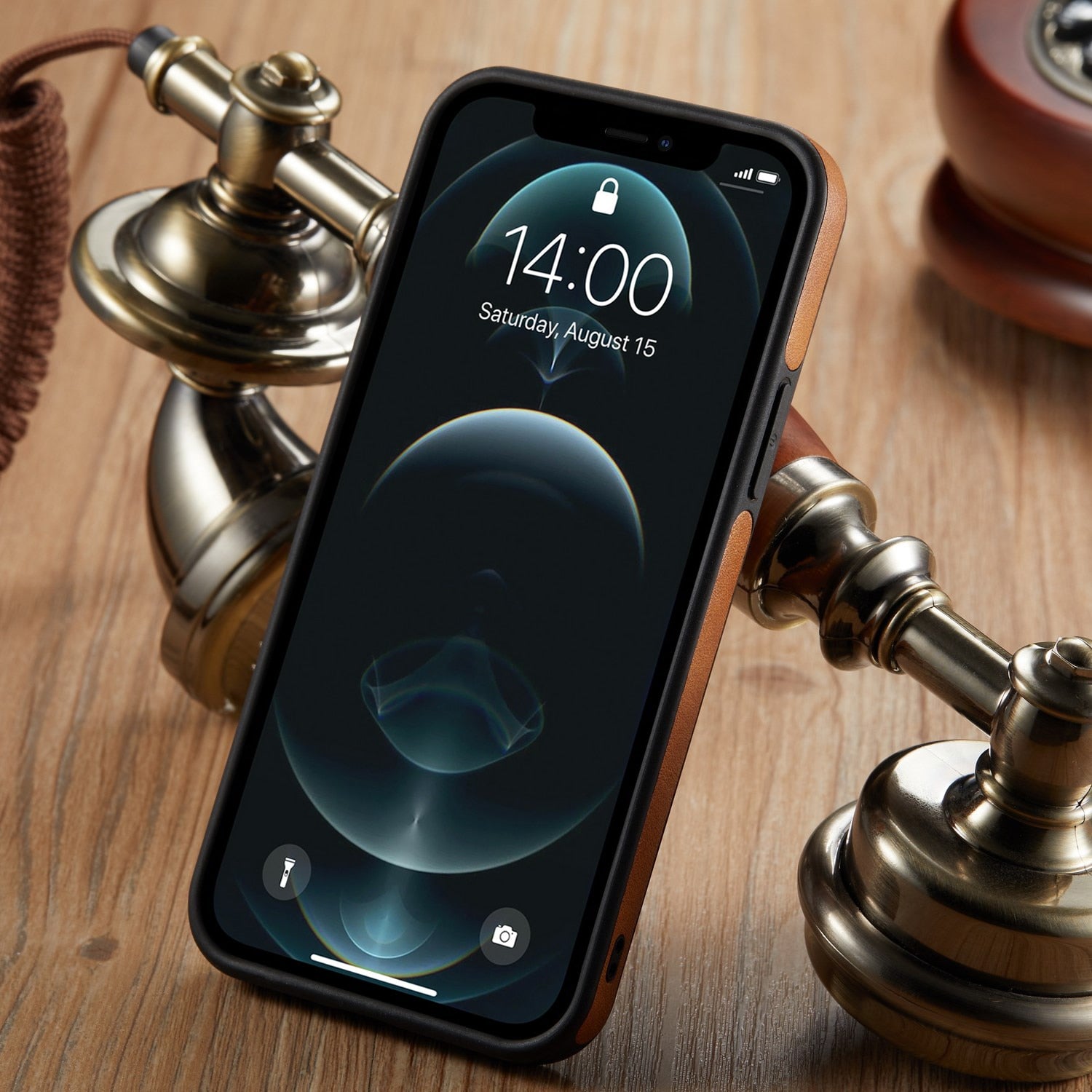 seraCase Luxury Leather Logo Cut iPhone Case for
