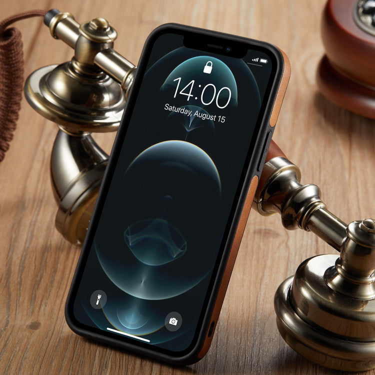 seraCase Luxury Leather Logo Cut iPhone Case for