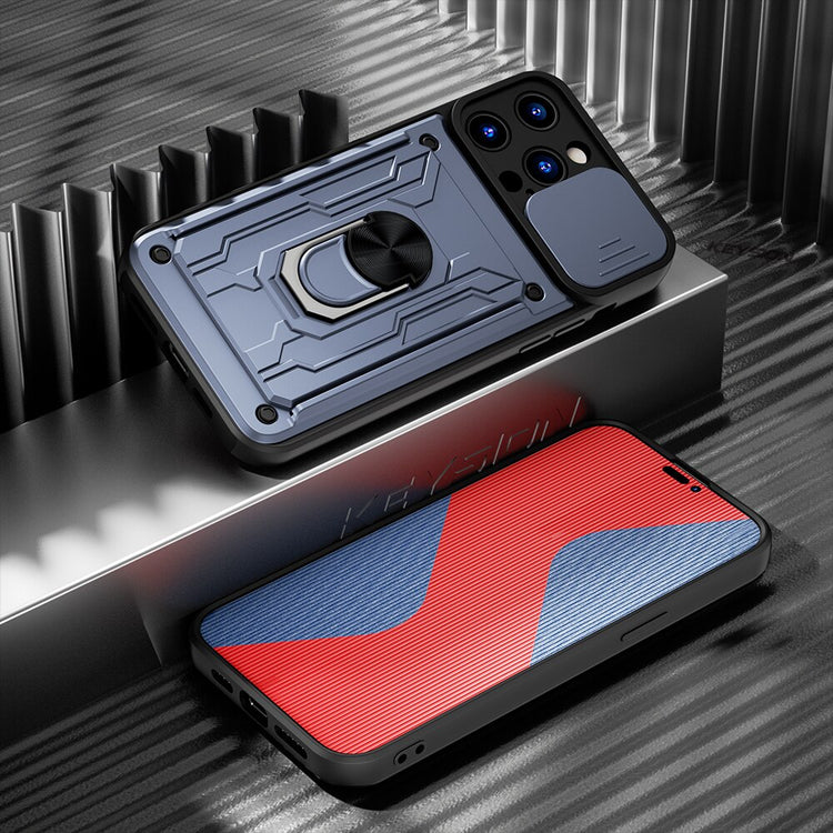 seraCase Shockproof Armor iPhone Case with Card Slot and Ring for iPhone 14 Pro Max / Gray