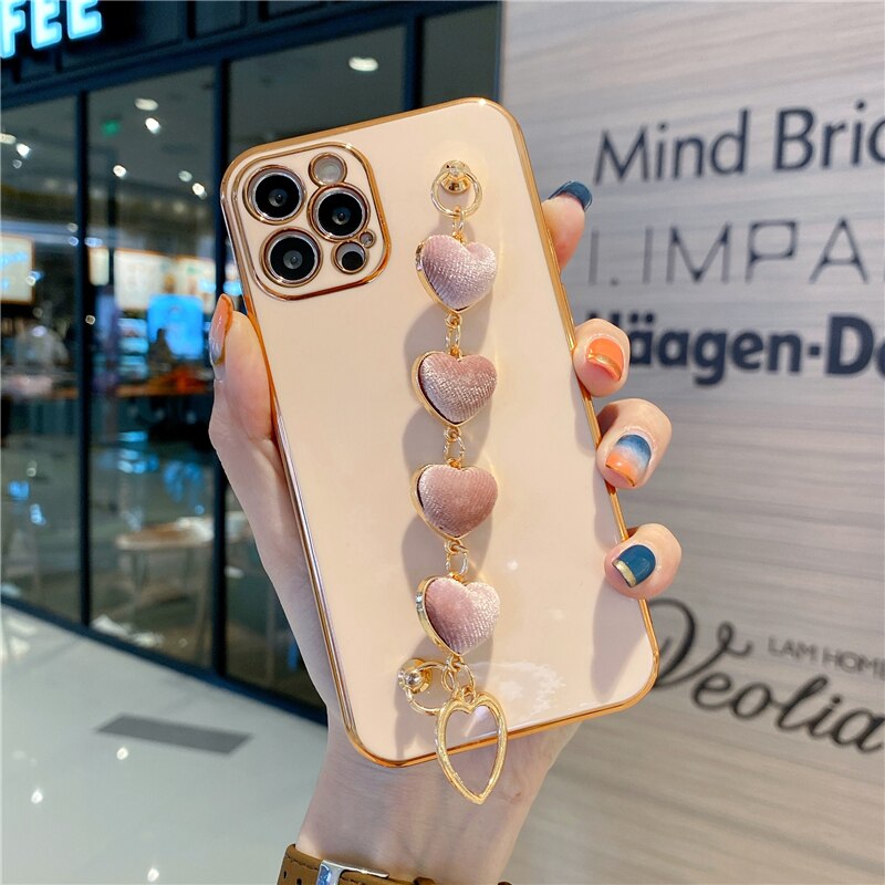 seraCase Luxury Heart Wrist Bracelet iPhone Case for iPhone 13 Pro Max / Pink
