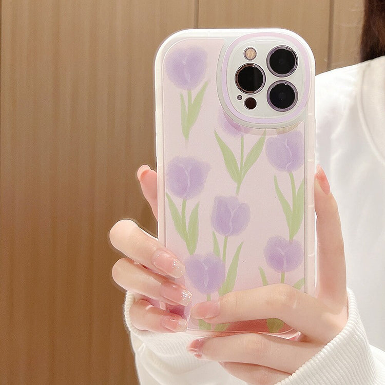 seraCase Cute Purple Tulips iPhone case for iPhone 13 Pro Max / No Bracelet