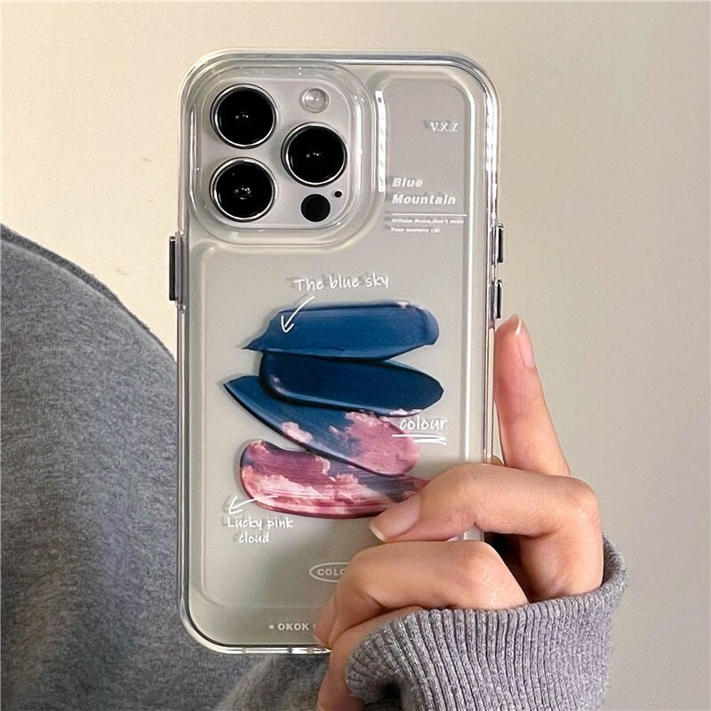 seraCase Abstract Graffiti Art Clear iPhone Case for iPhone 13 / Pink Clouds