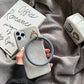 seraCase Luxury Leather iPhone Case with Leopard Ring for iPhone 13 Pro Max / Gray