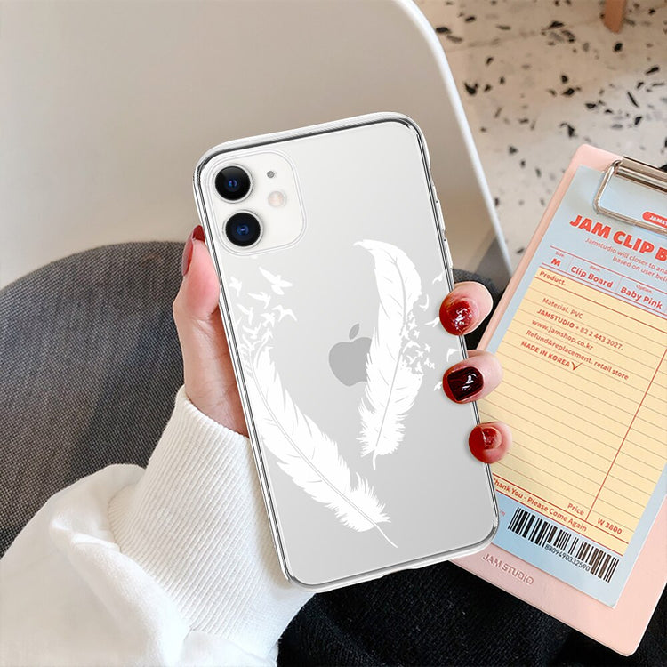seraCase Transparent Leaf Design iPhone Case for iPhone 13 Pro Max / Silver