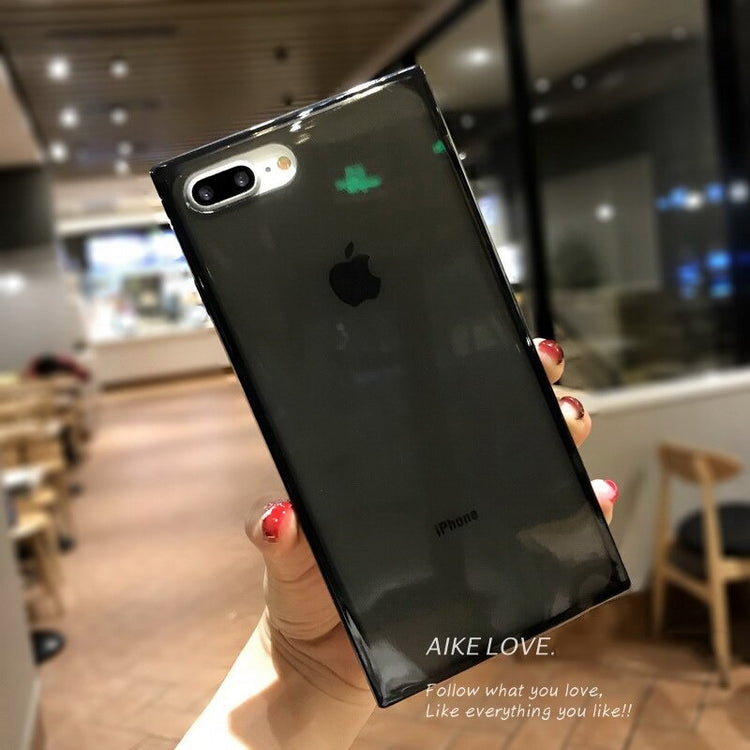 seraCase Cute Colorful Transparent Square iPhone Case for iPhone 13 Pro Max / Black
