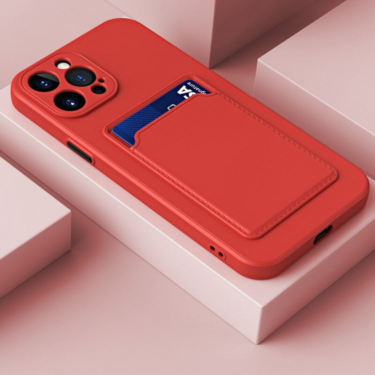 seraCase Fashionable Card Wallet iPhone Case for iPhone 13 Pro Max / Red