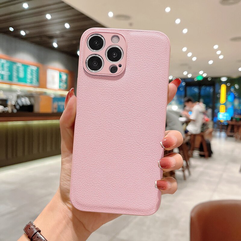 seraCase Leather Textured iPhone Case for iPhone 13 Pro Max / Pink