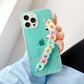 seraCase Glamorous Glittery iPhone Case with Rainbow Wrist Chain for iPhone 13 Pro Max / Green