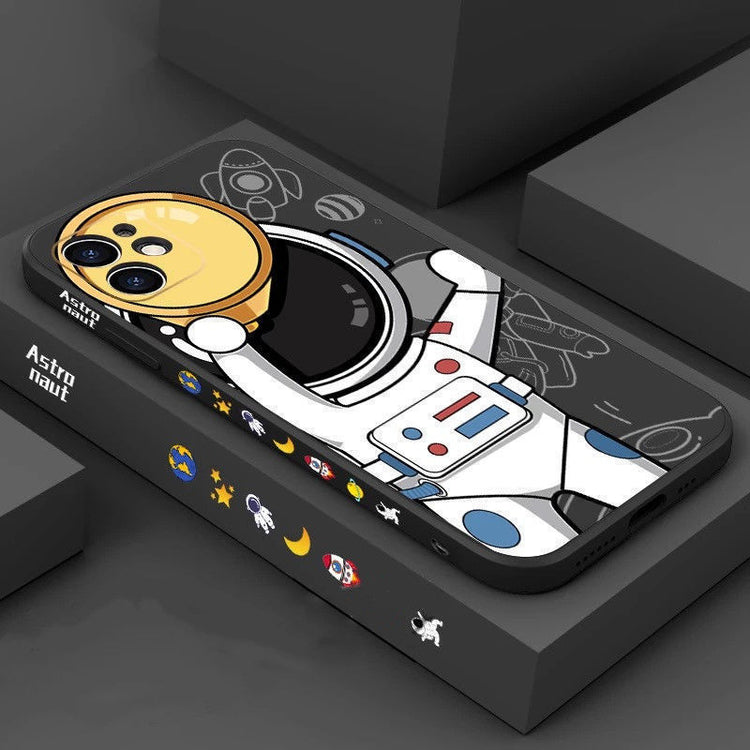 seraCase Astronaut Soft Silicone iPhone Case for iPhone 13 Pro Max / Black - Hand Waving