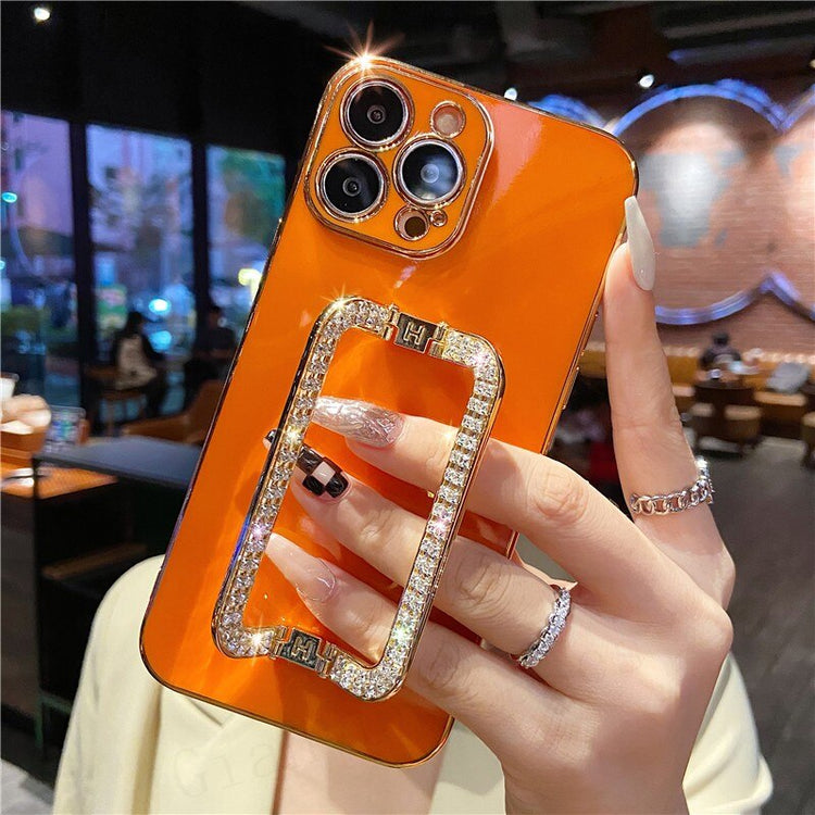 seraCase Diamond Glitter Square Stand iPhone Case for iPhone 13 Pro Max / Orange