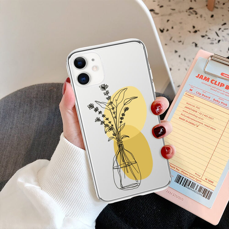 seraCase Transparent Leaf Design iPhone Case for iPhone 13 Pro Max / Yellow
