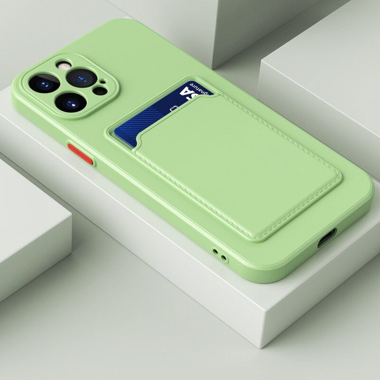 seraCase Fashionable Card Wallet iPhone Case for iPhone 13 Pro Max / Light Green