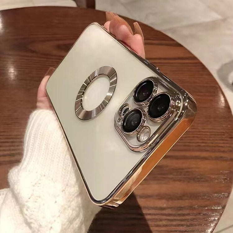 seraCase Luxury Electroplated Clear iPhone Case with Logo Ring for iPhone 14 Pro Max / Gold